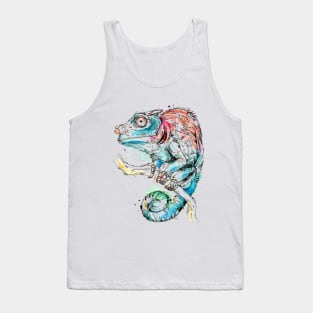 watercolor chameleon Tank Top